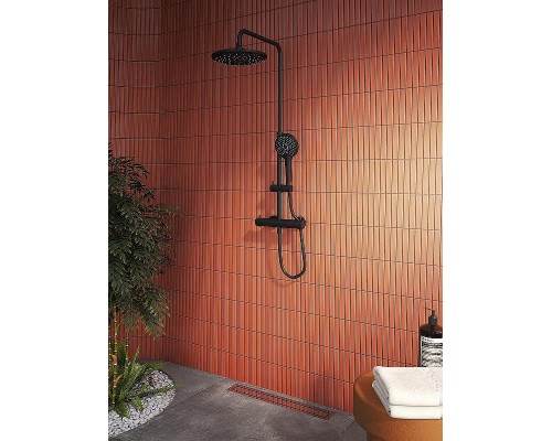 Душевая система Vitra Aquaheat Bliss A4720536EXP с термостатом Черный матовый