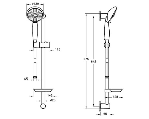 Душевая система Vitra AquaHeat 458657 с термостатом Хром