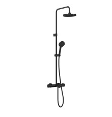 Душевая система Vitra Base Round A4730336EXP с термостатом цвет Черный матовый