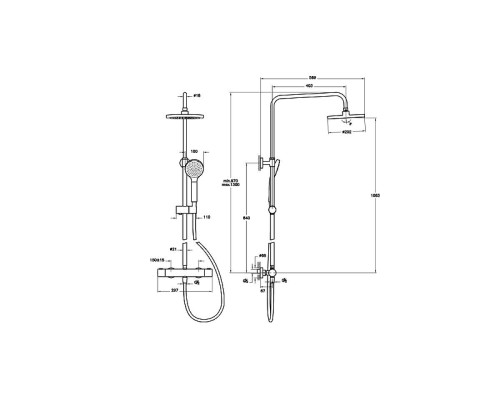 Душевая система Vitra Joy A47298EXP с термостатом цвет Хром