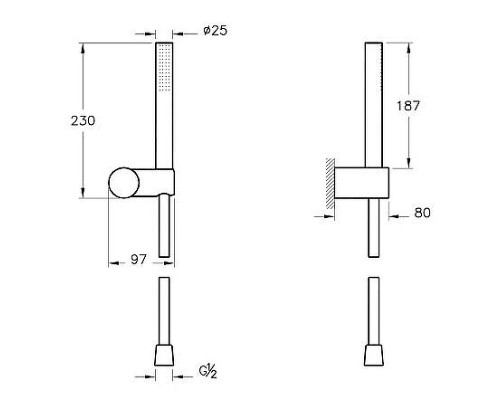 Душевой гарнитур Vitra Origin A4554336 Черный матовый