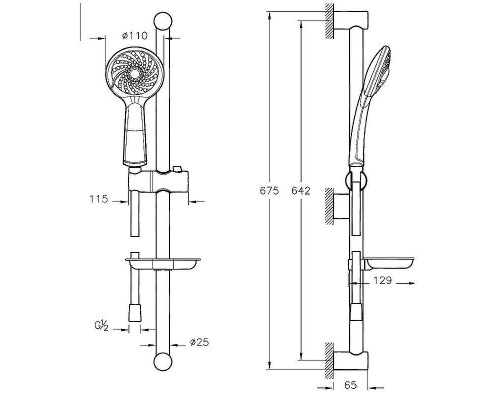 Душевой гарнитур Vitra Samba 3F A45680WSA Хром