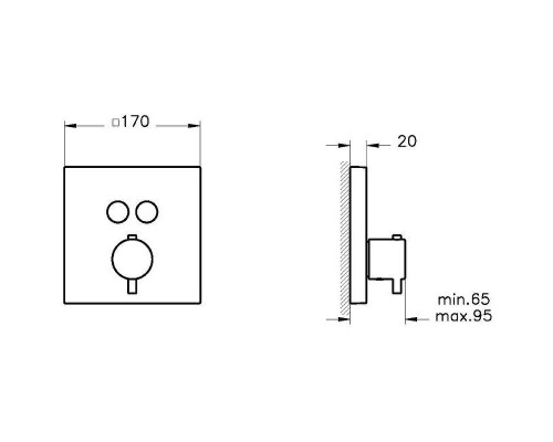 Душевая система Vitra Square A49309EXP с термостатом Хром