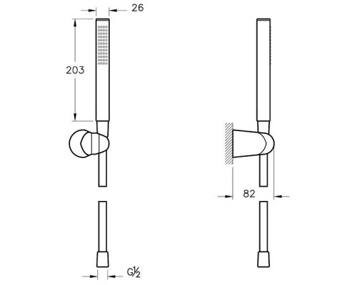 Душевая система Vitra Square A49309EXP с термостатом Хром