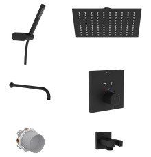 Душевая система Vitra Square A49310EXP с термостатом Черная матовая