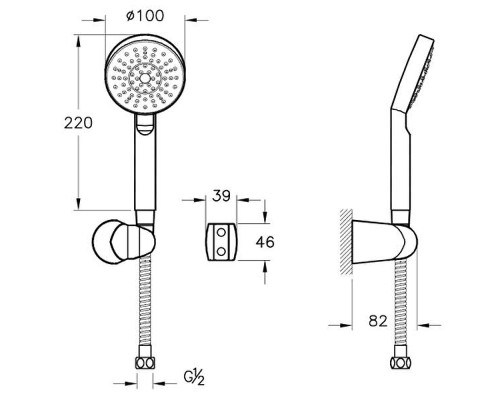 Душевая система Vitra Suit A49308EXP с термостатом Хром