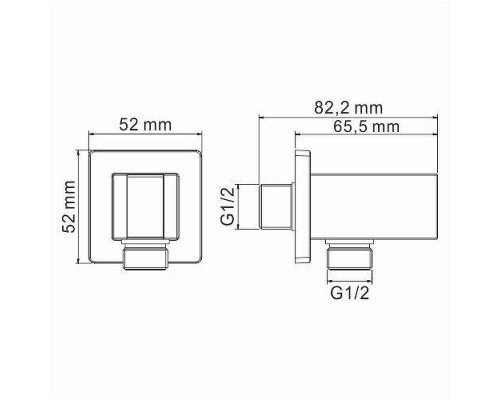 Шланговое подключение WasserKRAFT A086 Хром