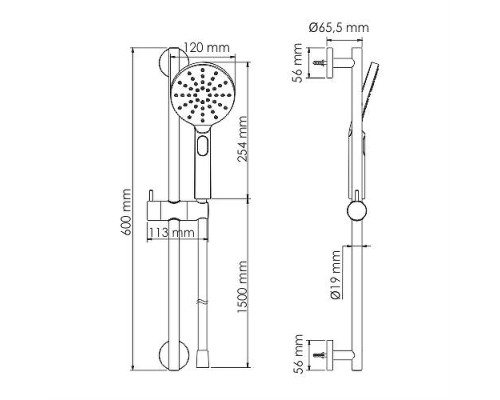 Душевой гарнитур WasserKRAFT A144 Хром
