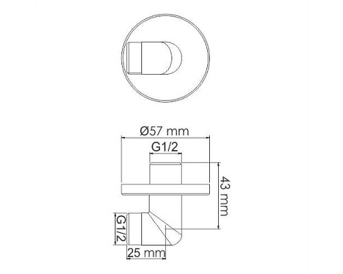 Шланговое подключение WasserKRAFT A134 Хром