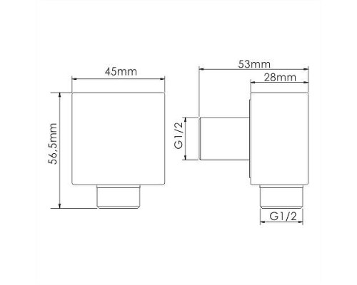 Шланговое подключение WasserKRAFT A124 Хром