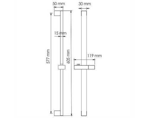 Душевая штанга WasserKRAFT A123 Хром