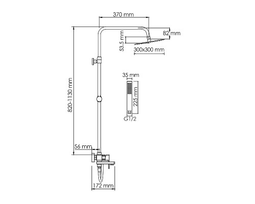 Душевая система WasserKRAFT A177.118.103.087.CH Хром