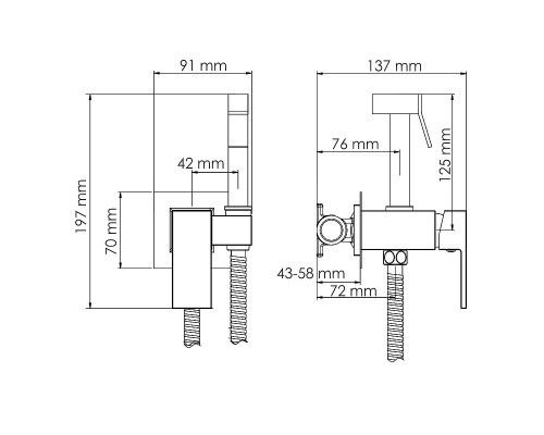 Гигиенический душ со смесителем WasserKRAFT A71738 Золото глянцевое
