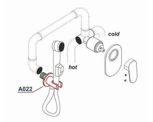 Шланговое подключение WasserKRAFT A022 Хром