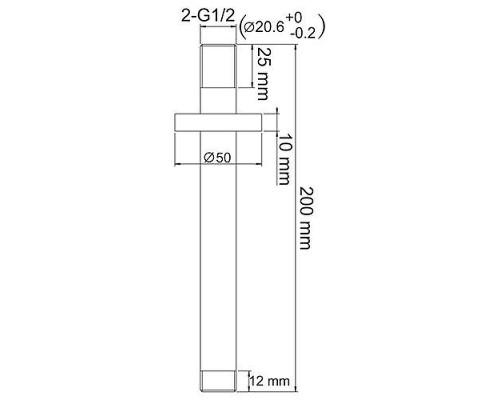 Кронштейн для верхнего душа WasserKRAFT Elbe A151 Черный матовый