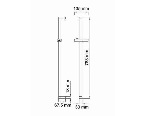 Душевая штанга WasserKRAFT Exter A048 Светлая бронза
