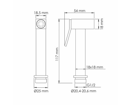 Гигиенический душ со смесителем WasserKRAFT Naab A8651.326.057.136 Хром