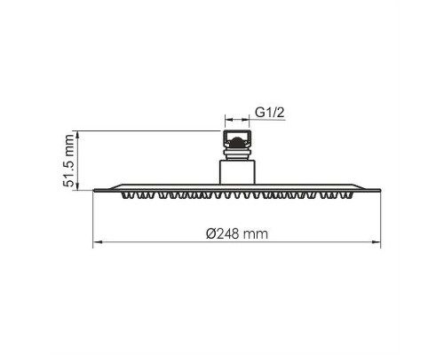 Верхний душ WasserKRAFT Sauer A208 Золото глянцевое