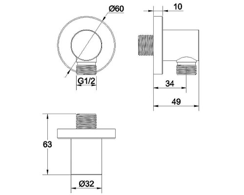 Шланговое подключение Whitecross Y gunmetal Y1008GM Оружейная сталь