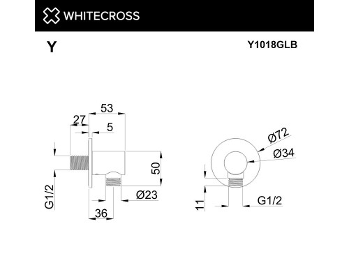 Шланговое подключение Whitecross Y brushed gold Y1018GLB цвет Золото брашированное