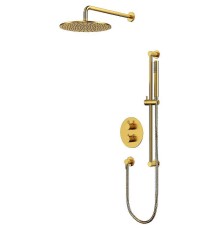 Душевая система Whitecross Y brushed gold YSET09GLB с термостатом Брашированное золото