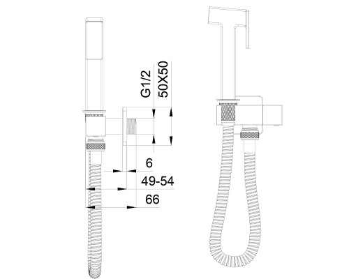 Гигиенический душ со смесителем Wonzon & Woghand WW-88809904-BG цвет Брашированное золото