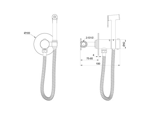 Гигиенический душ со смесителем Wonzon & Woghand WW-88829909-CR цвет Хром