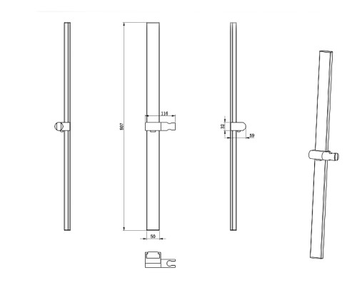 Штанга для душа Wonzon & Woghand 81 WW-986210-BG цвет Брашированное золото