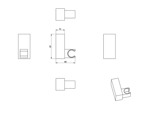 Держатель ручного душа Wonzon & Woghand WW-994201-BG цвет Брашированное золото
