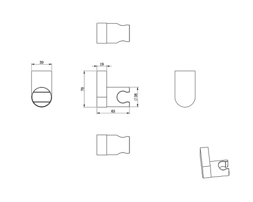 Держатель ручного душа Wonzon & Woghand WW-994207-CR цвет Хром