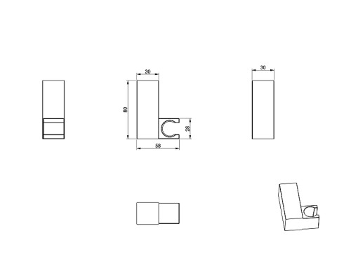 Держатель ручного душа Wonzon & Woghand WW-994220-MB цвет Черный матовый
