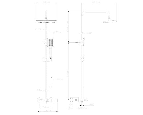 Душевая система Wonzon & Woghand WW-AE33110-CR цвет Хром