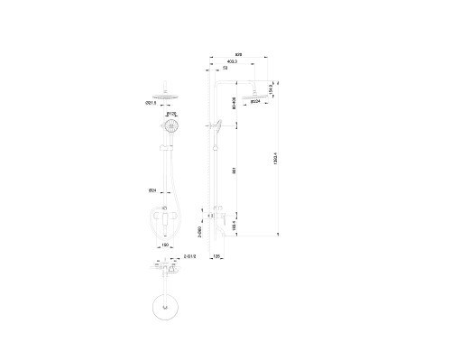 Душевая система Wonzon & Woghand WW-AE3354-BGG цвет Темный графит