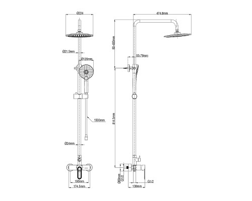 Душевая система Wonzon & Woghand WW-B2166-A-MW цвет Белый матовый