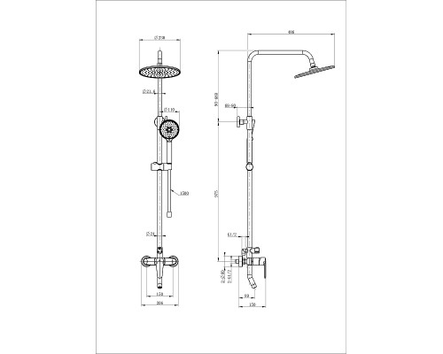 Душевая система Wonzon & Woghand WW-B2168-A-CR цвет Хром
