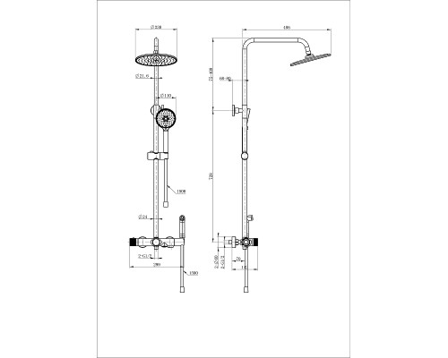 Душевая система Wonzon & Woghand WW-B3097-A-MB с термостатом цвет Черный матовый