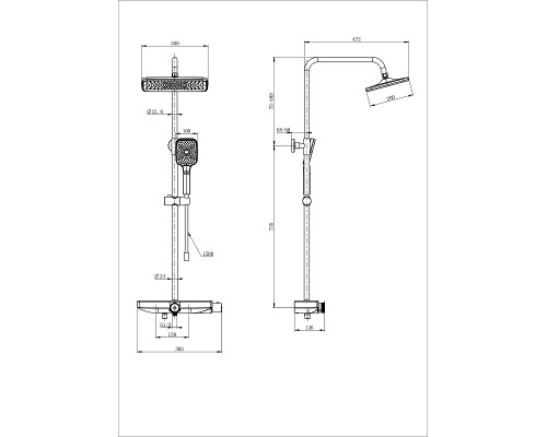 Душевая система Wonzon & Woghand WW-B3098-A-MW с термостатом цвет Белый матовый