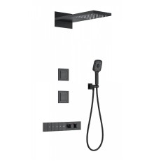 Душевая система Wonzon & Woghand WW-D4538-A-MB с термостатом цвет Черный матовый