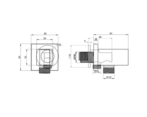 Шланговое подключение Wonzon & Woghand WW-HZ2319-BN цвет Брашированный никель