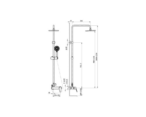 Душевая система Wonzon & Woghand Balance WW-054601-CR цвет Хром