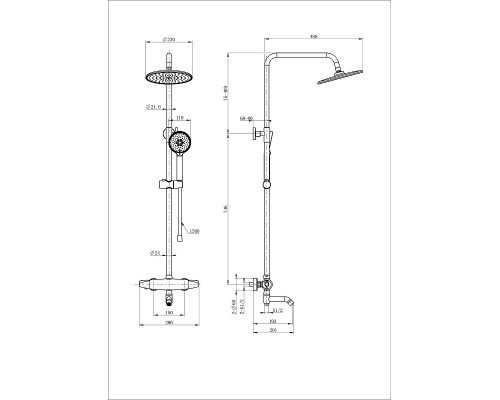 Душевая система Wonzon & Woghand Capsule WW-B3031-A3-BGG с термостатом цвет Темный графит