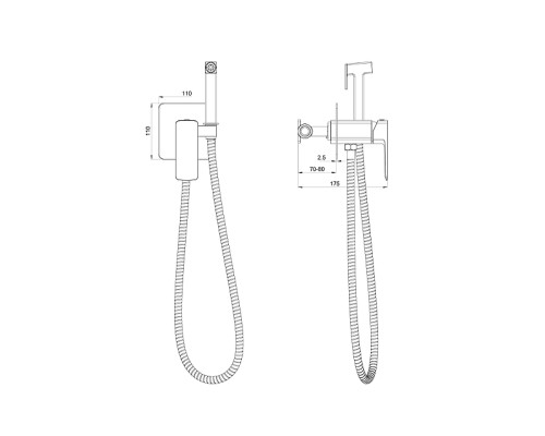 Гигиенический душ со смесителем Wonzon & Woghand Edge WW-88829003-CR цвет Хром