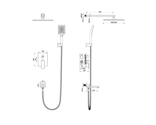 Душевая система Wonzon & Woghand Edge WW-88939003-CR цвет Хром