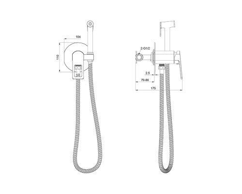 Гигиенический душ со смесителем Wonzon & Woghand Frame WW-88829010-MB цвет Черный матовый