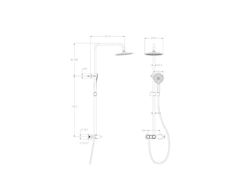 Душевая система Wonzon & Woghand Muse WW-A30653-MB цвет Черный матовый