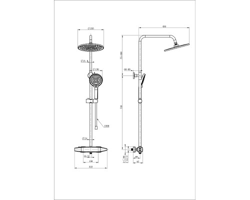 Душевая система Wonzon & Woghand Neo WW-B3035-A1-CR с термостатом цвет Хром