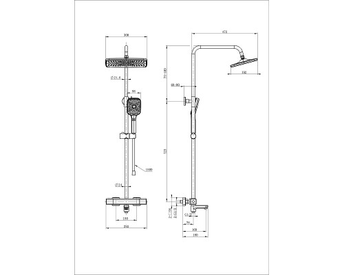 Душевая система Wonzon & Woghand Stay WW-B3016-T1-MW с термостатом цвет Белый матовый