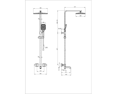 Душевая система Wonzon & Woghand Stay WW-B3026-T1-CR с термостатом цвет Хром