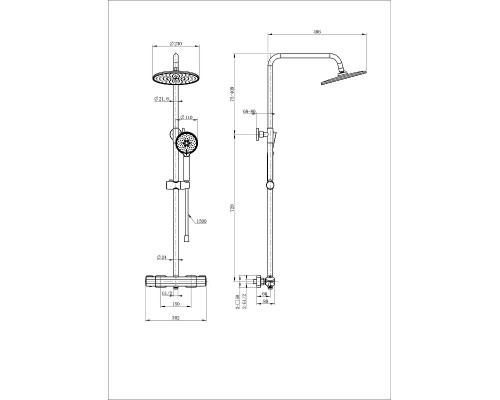 Душевая система Wonzon & Woghand Stay WW-B3051-A-MW с термостатом цвет Белый матовый