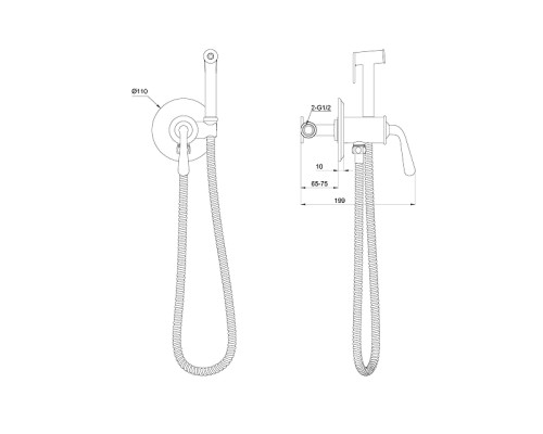 Гигиенический душ со смесителем Wonzon & Woghand Steam WW-88829008-CR цвет Хром